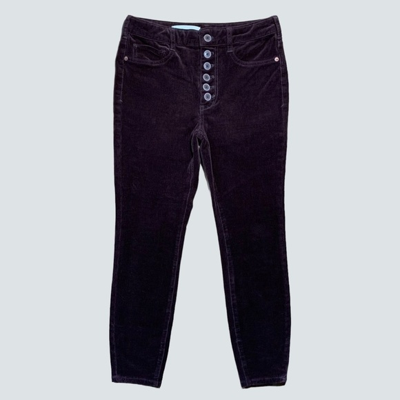 Anthropologie Pants - Anthropologie PILCRO Brown velvet corduroy high rise skinny pants size 28 in EUC